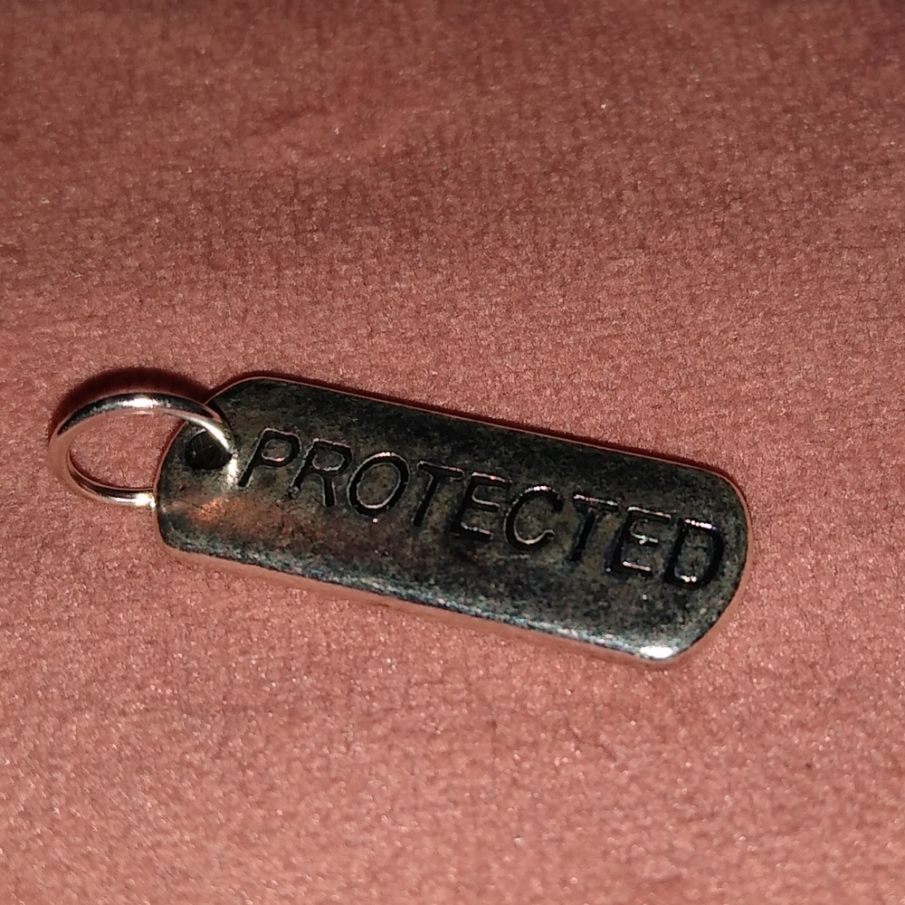 BOGO New Silver Tag type Word Bracelet Necklace Charm Pendant Protected